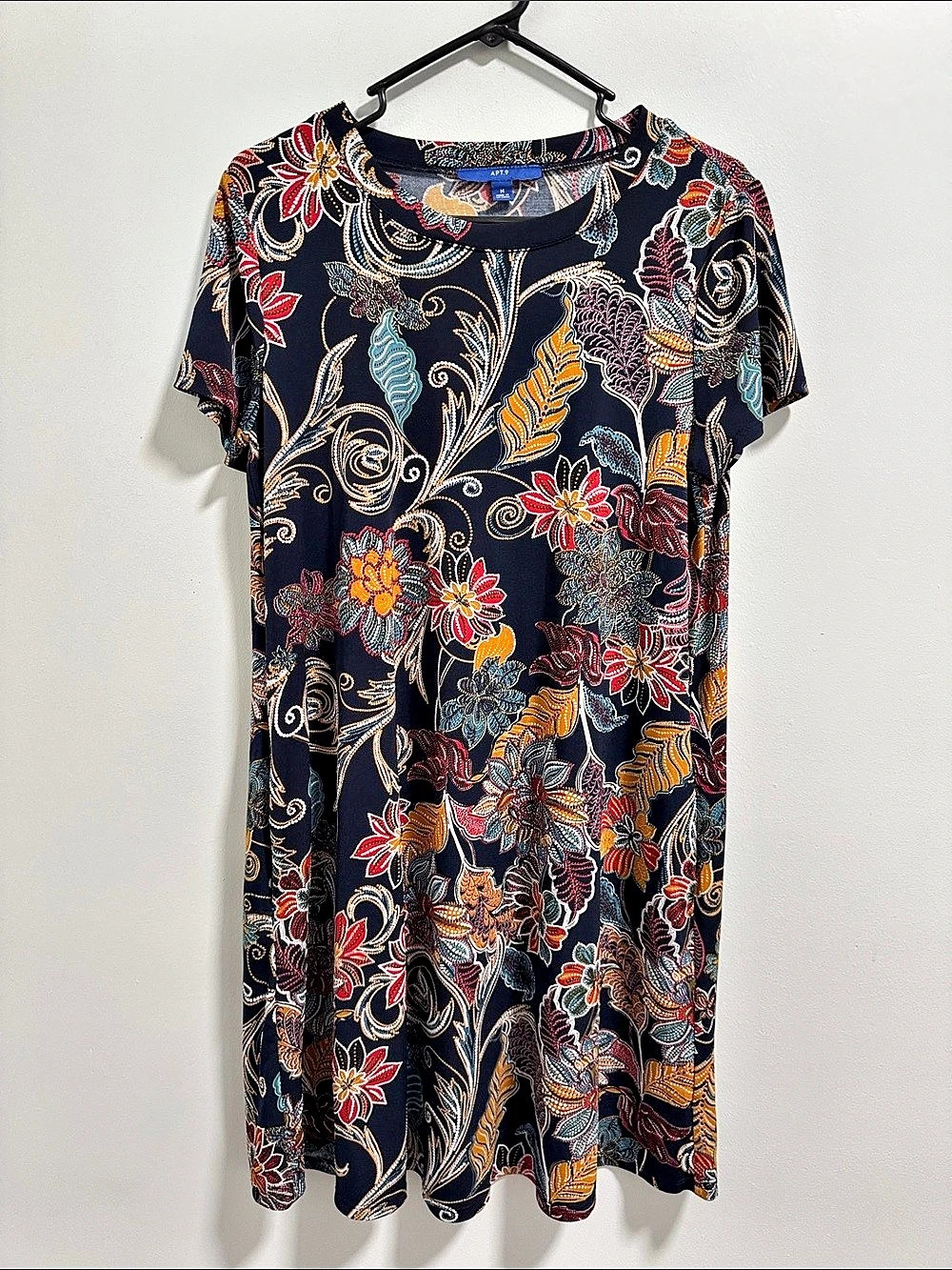 APT. 9 Floral Mini Dress in Black & Multicolor Size Medium